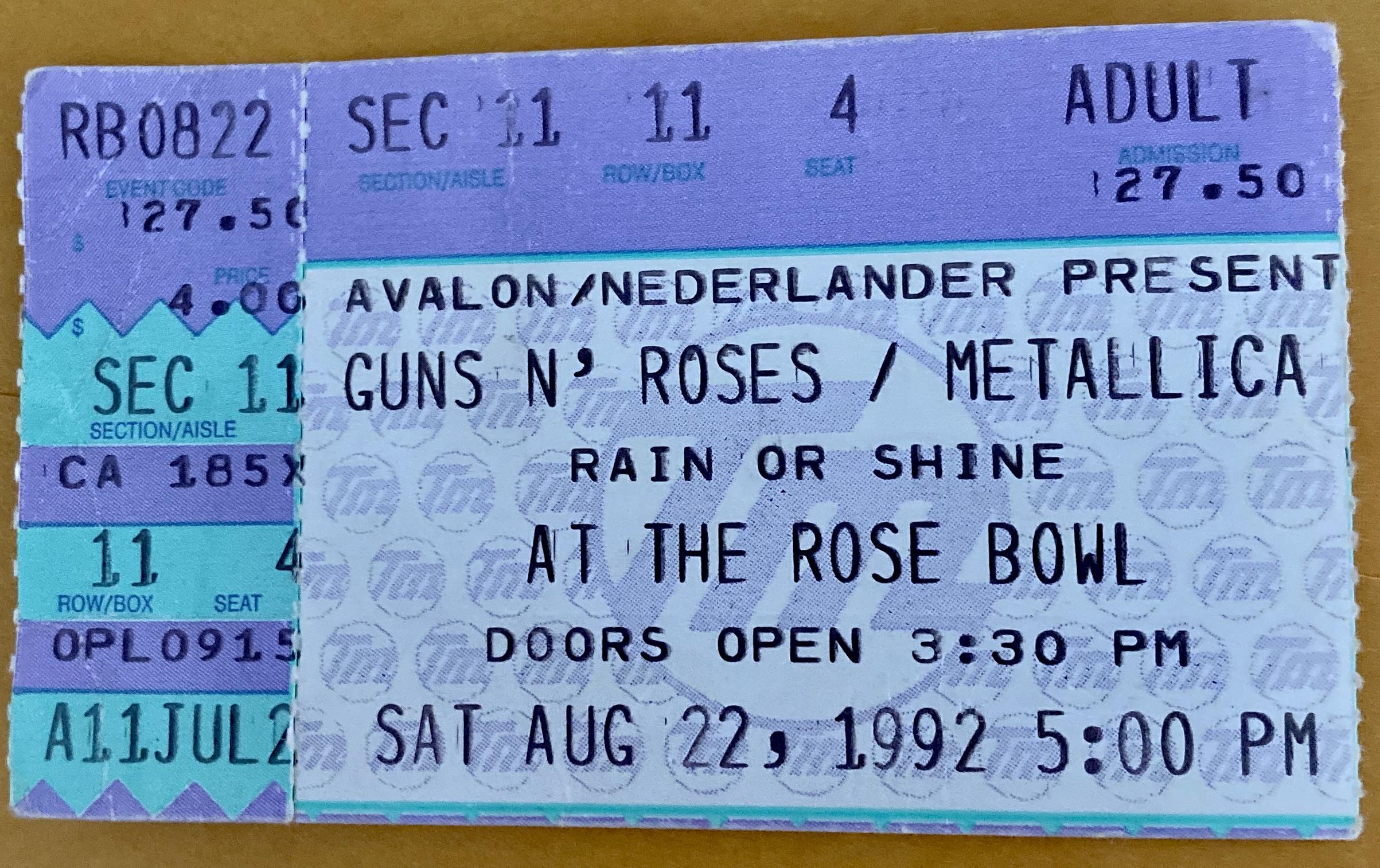 Metallica & Guns N’ Roses in 1992.