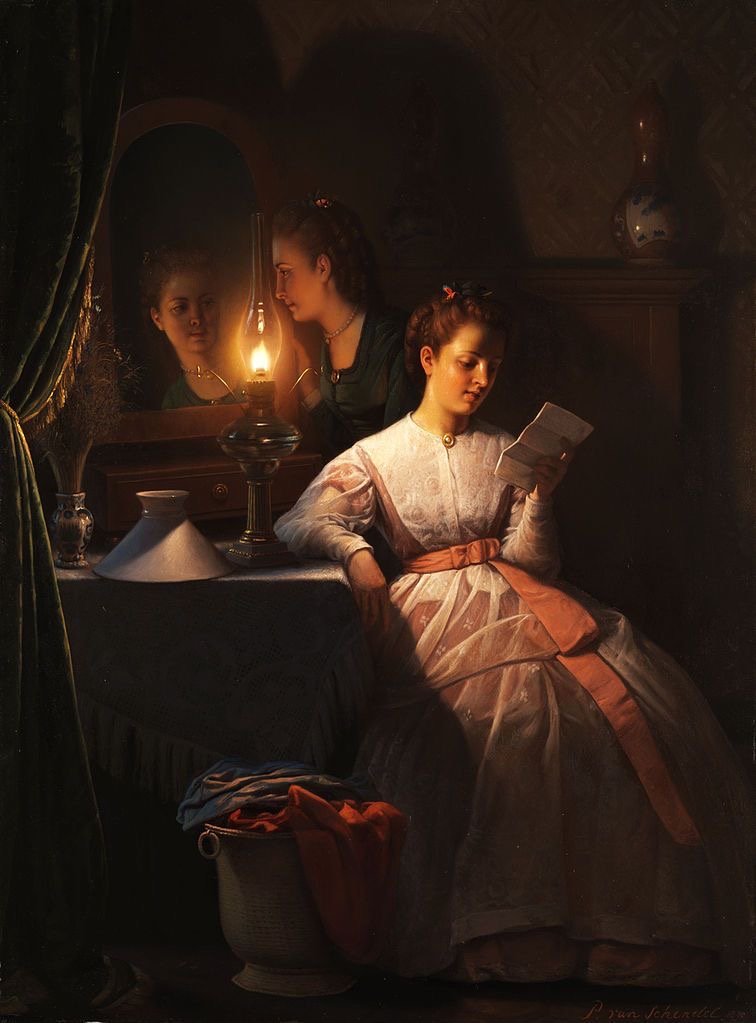 By Candle and Mirror (Petrus van Schendel)