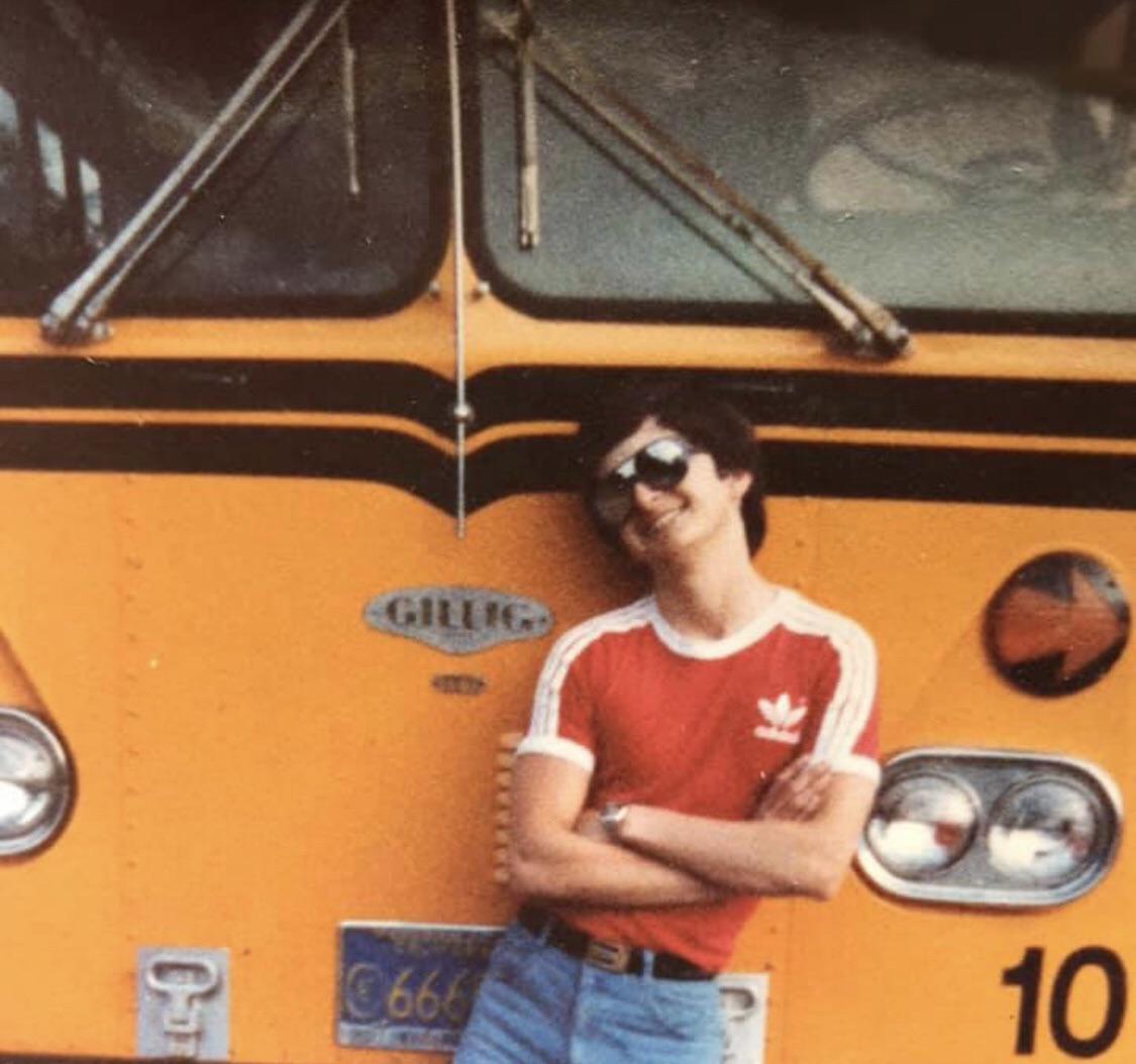 This guy didn’t ride the bus. He posed with it.