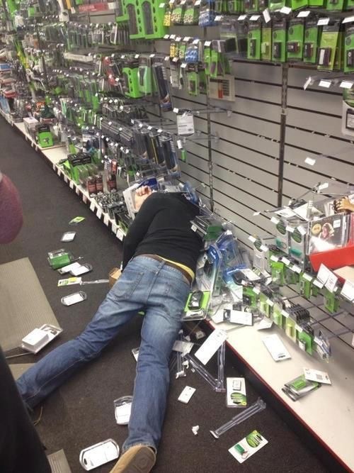 He fainted in aisle 4. He couldn't take the first day scares. 