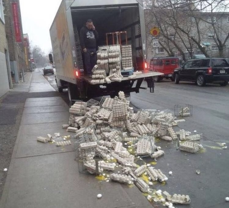 Sir. That’s not how you deliver eggs.