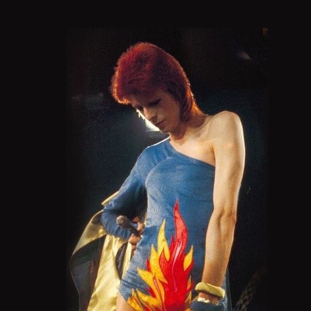 Blue Suit With Flames Up the Legs. Spontaneous Combustion Chic.