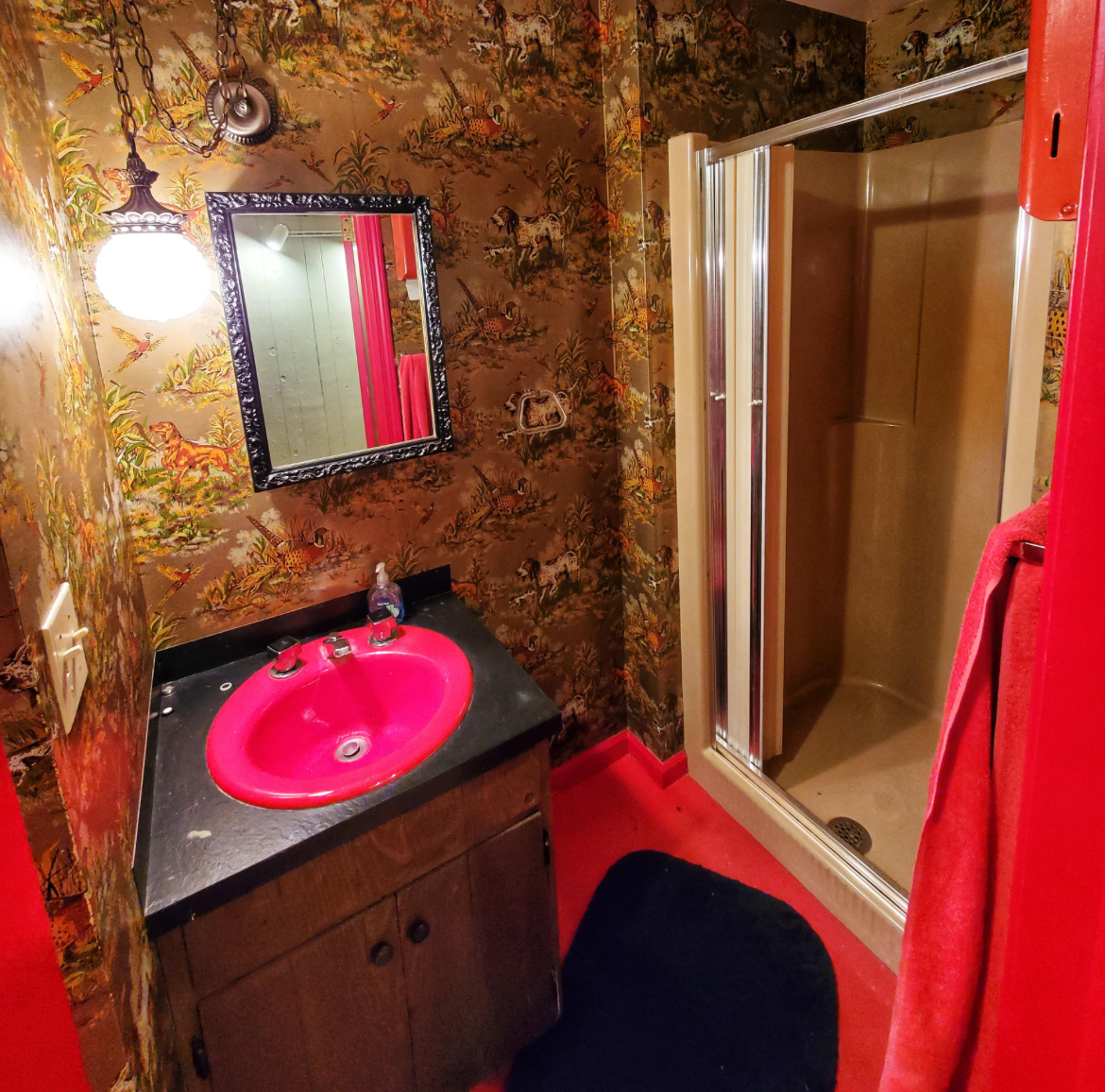 Your Basement Bathroom Is... a Wallpaper Wonderland