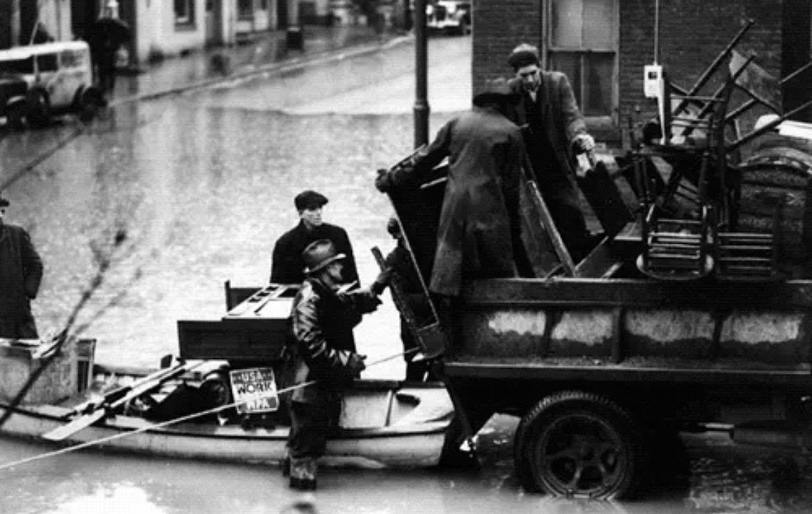 Evacuation in Action: Moving Furniture During the Louisville Flood, 1937