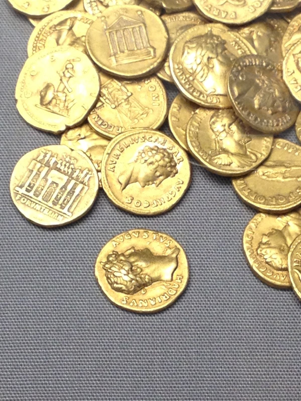 Ancient Coins in a Flower Bed