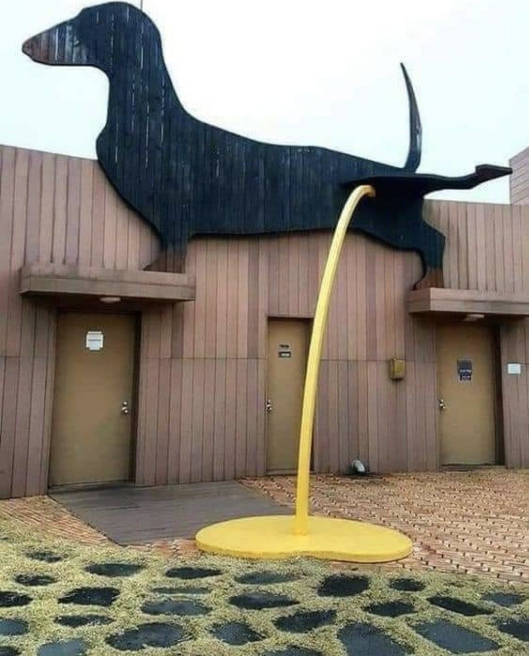 Giant Dog Pee Bathroom Sign