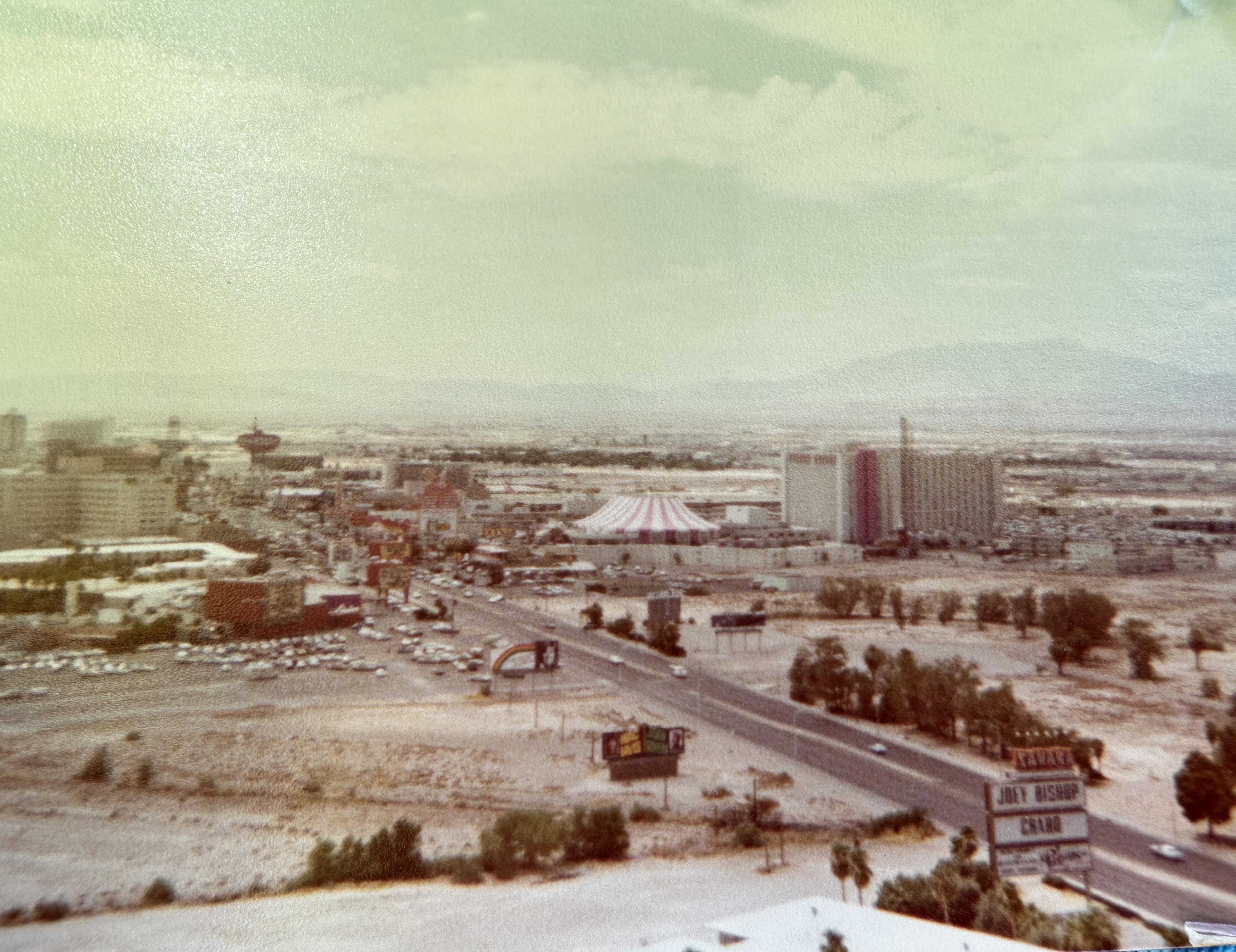 The Circus Circus tent stood out on the Strip, a mix of family fun and casino glitz.