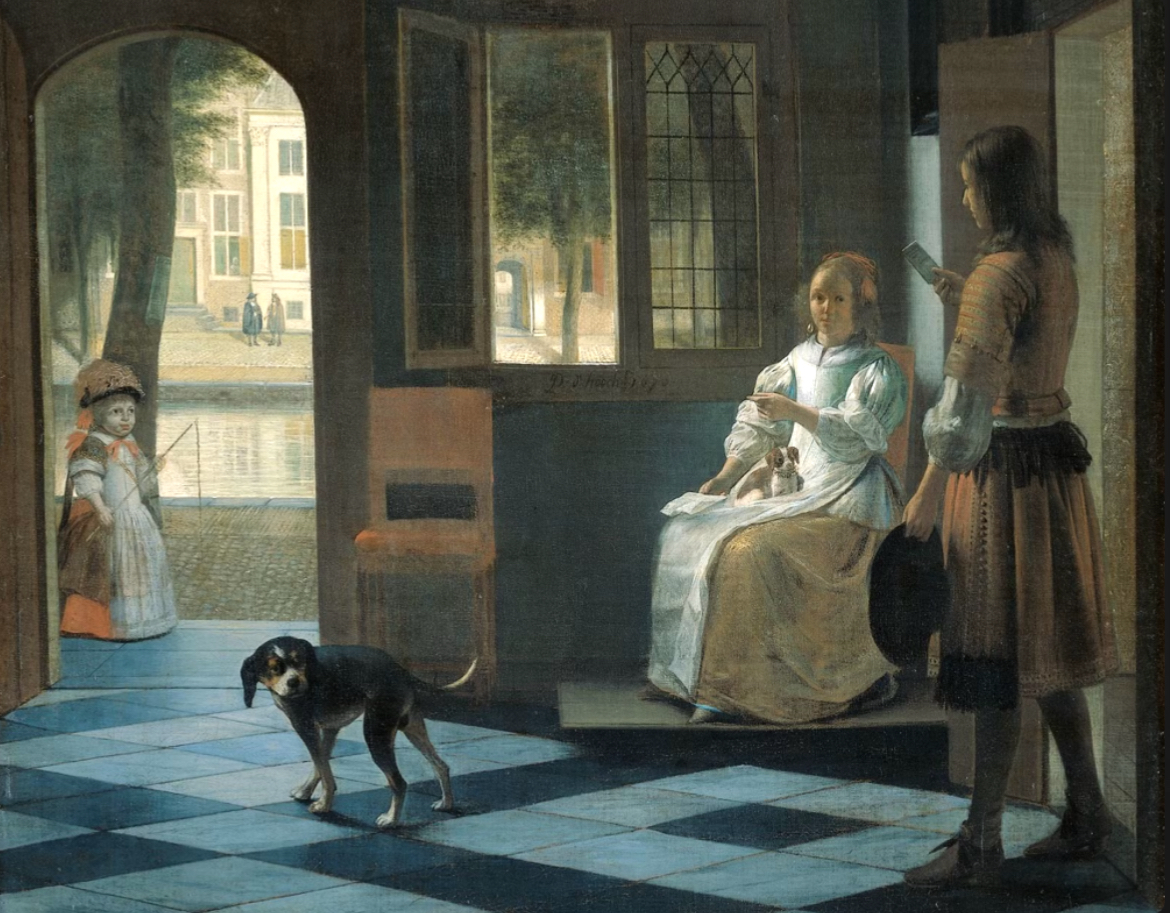 1670 Painting, Man Deep in a Text Thread