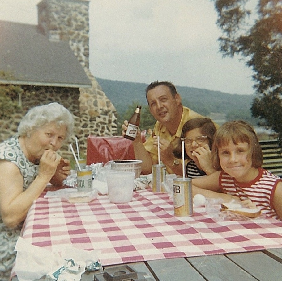 Grill Duty with Grandma, Dad, and the Girls