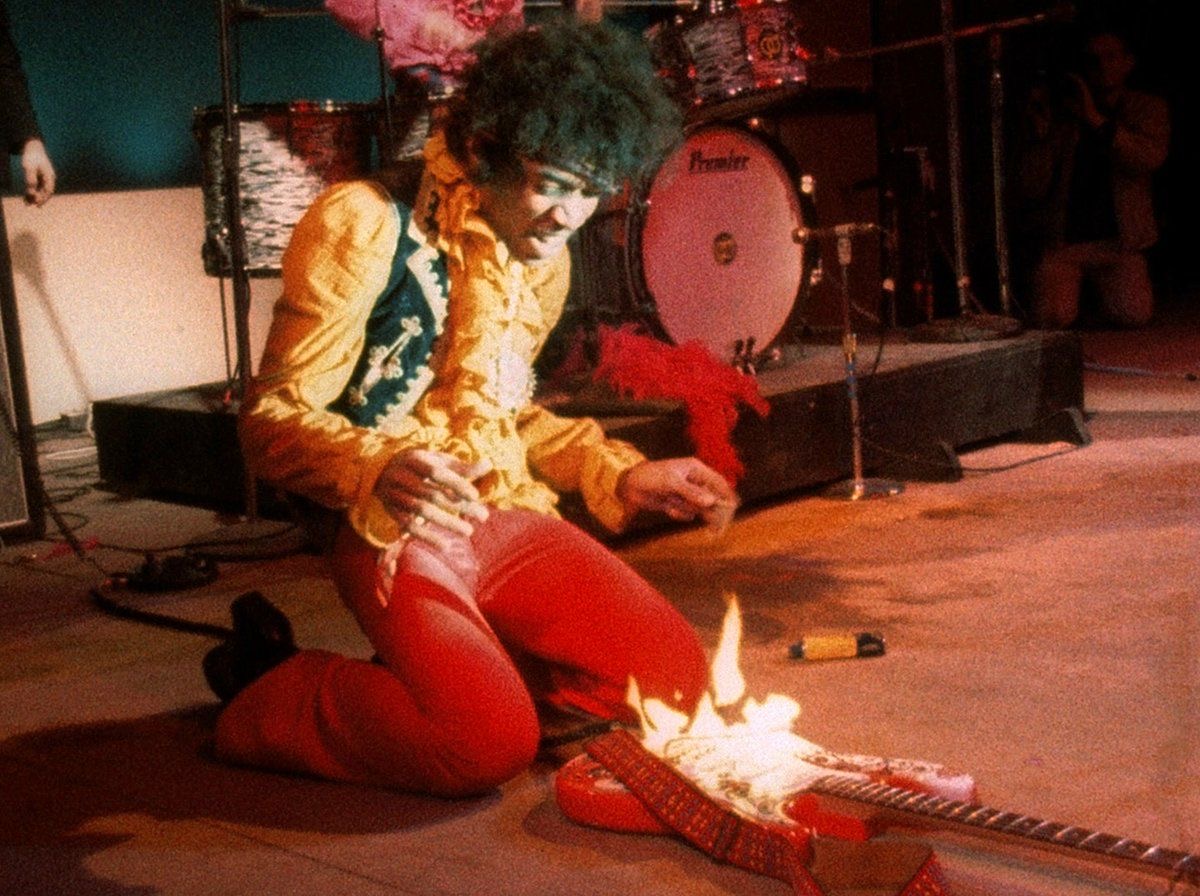 Jimi Hendrix Sets the Stage on Fire