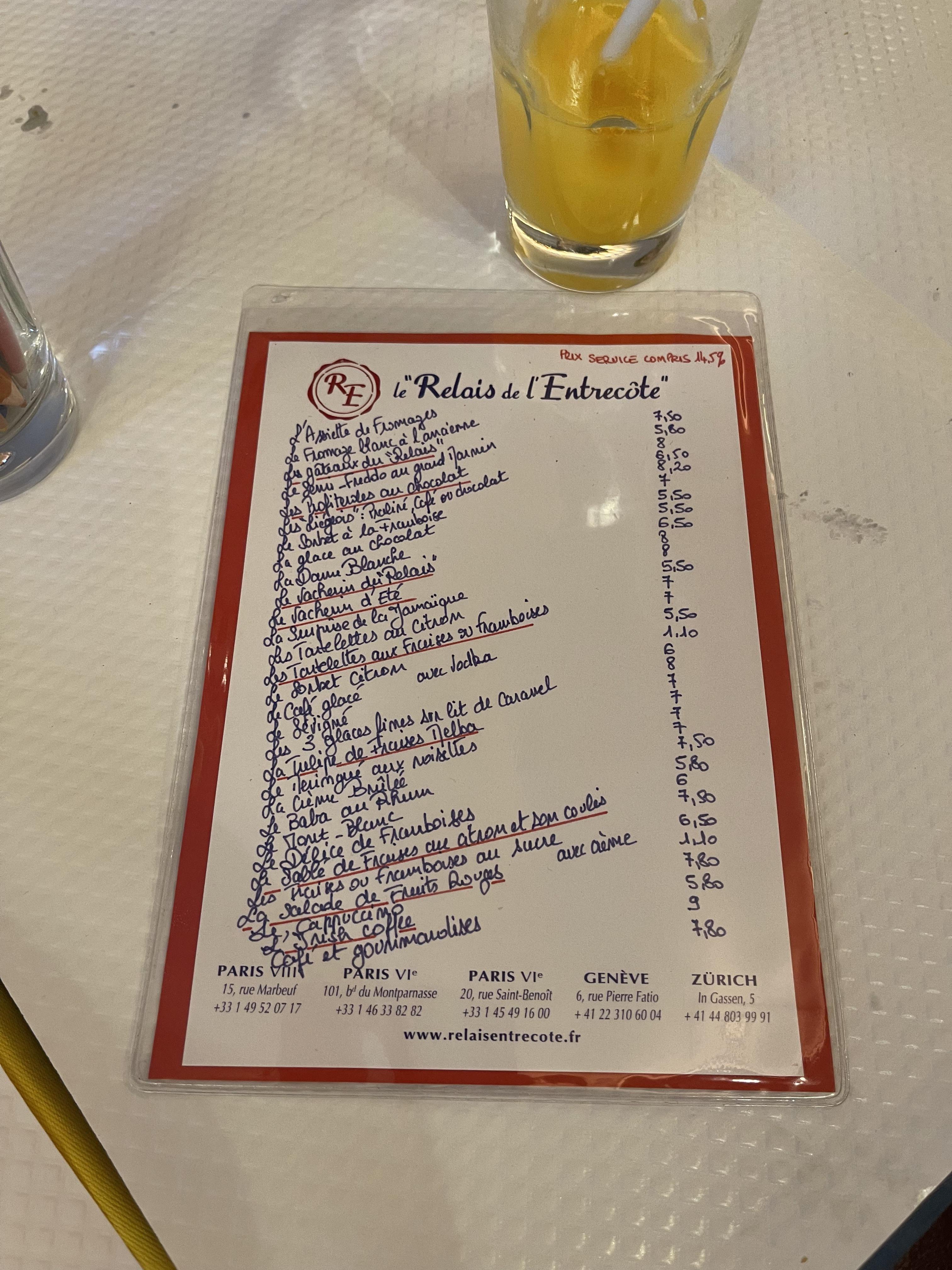 When your menu looks like your aunt’s grocery list.