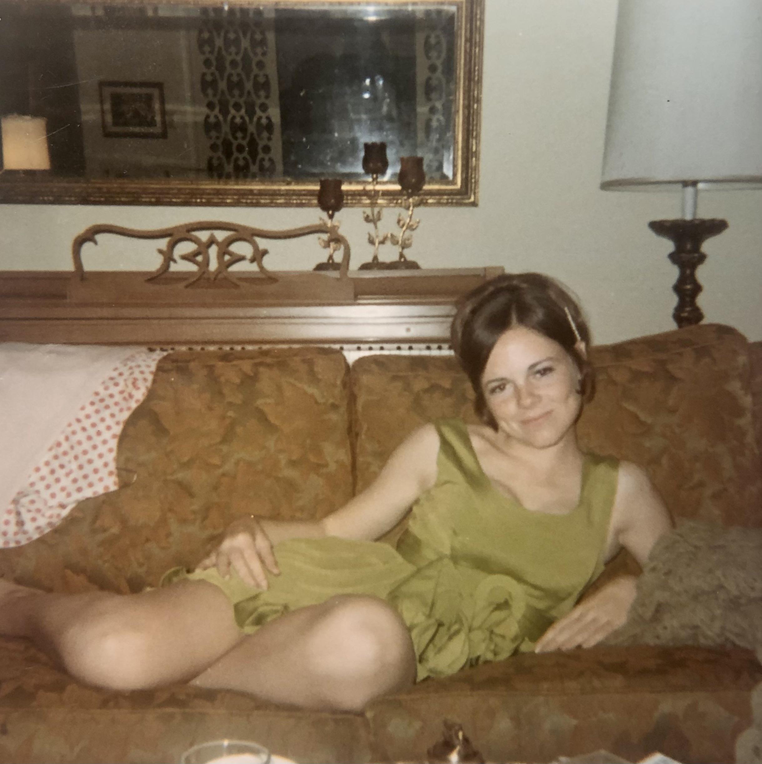 Back when the couch matched the dress.