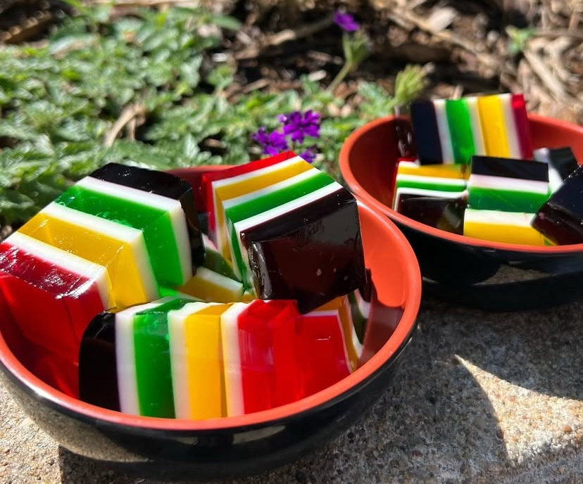 Rainbow Jello Cubes