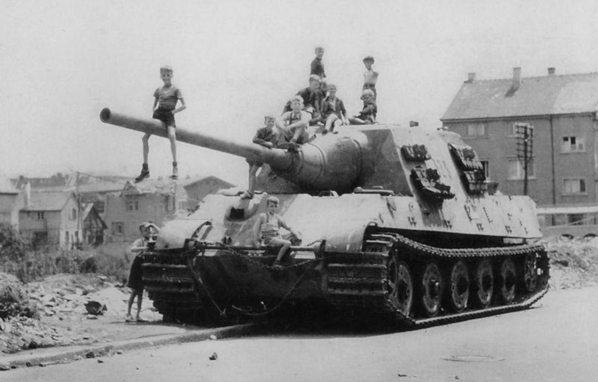 Kids Climbing the Jagdtiger, 1945: War’s Playground