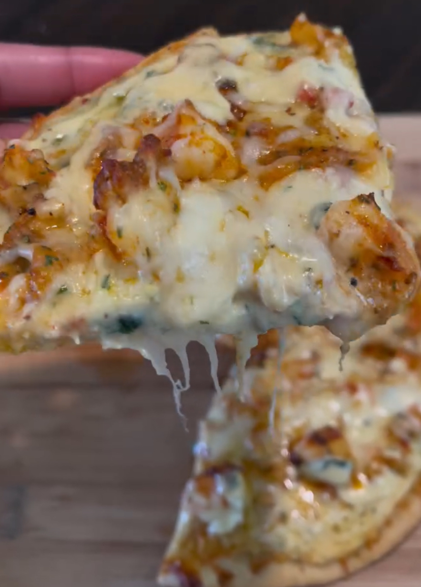 Seafood Alfredo Pizza