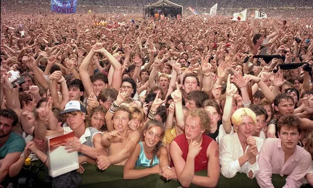 Front row at Live Aid = pure adrenaline.