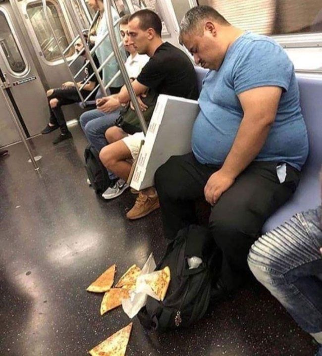 Pizza Collapse on the Subway of Sadness