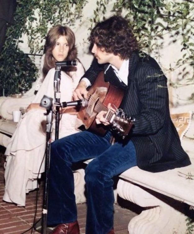 With Lindsey Buckingham in 1971, when they were Buckingham Nicks, performing together before fame arrived.