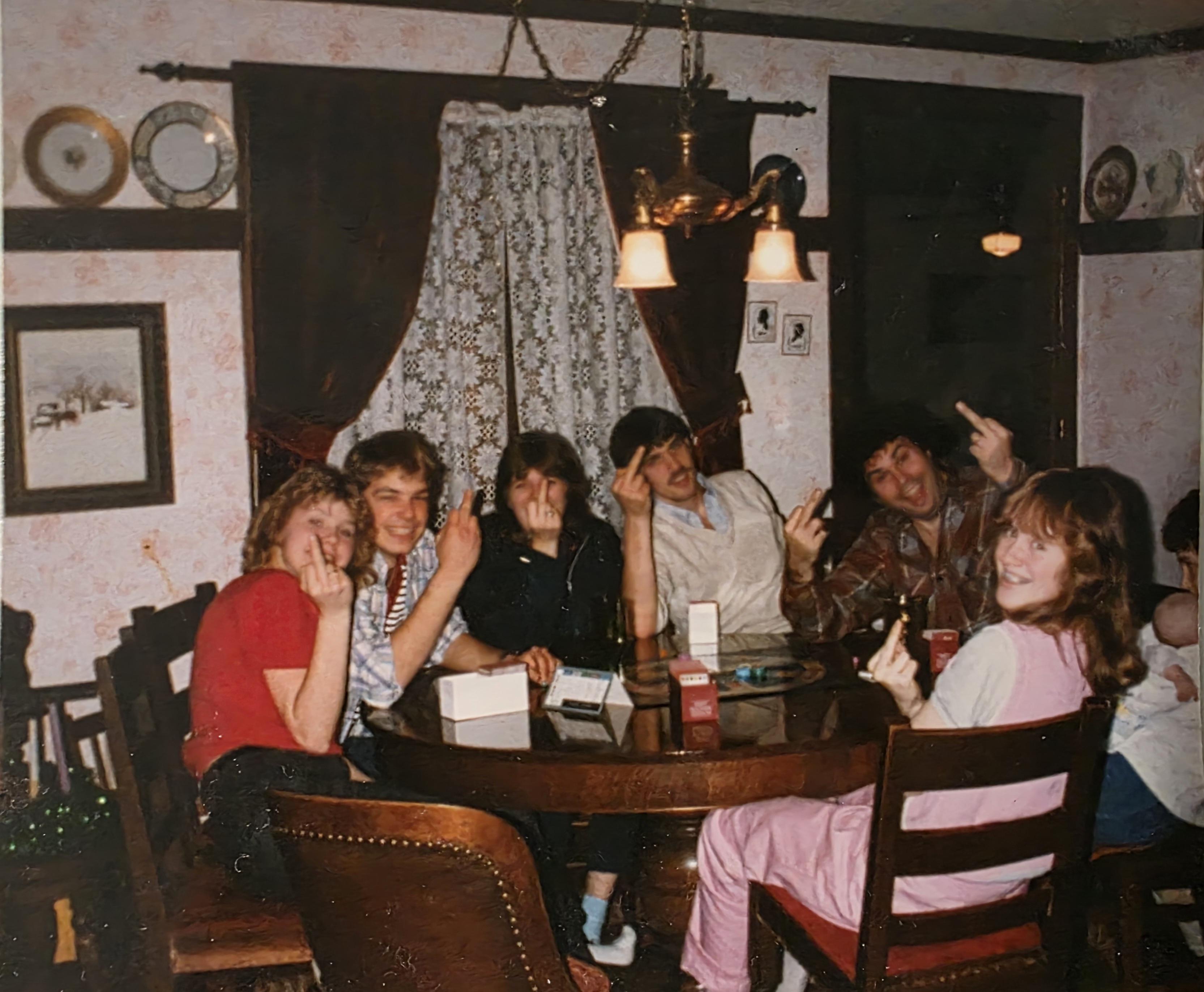 Family dinner in the 80s.