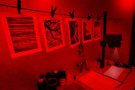 Developing film in a darkroom