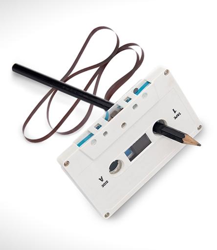 Fixing cassette tapes with a pencil