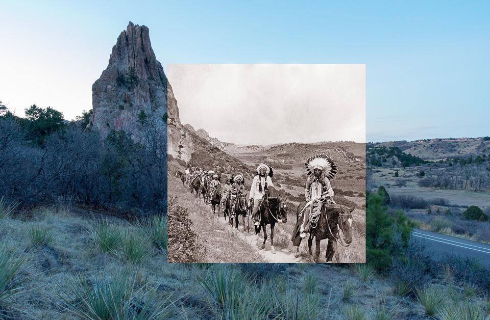 Native riders in the landscape then and now.