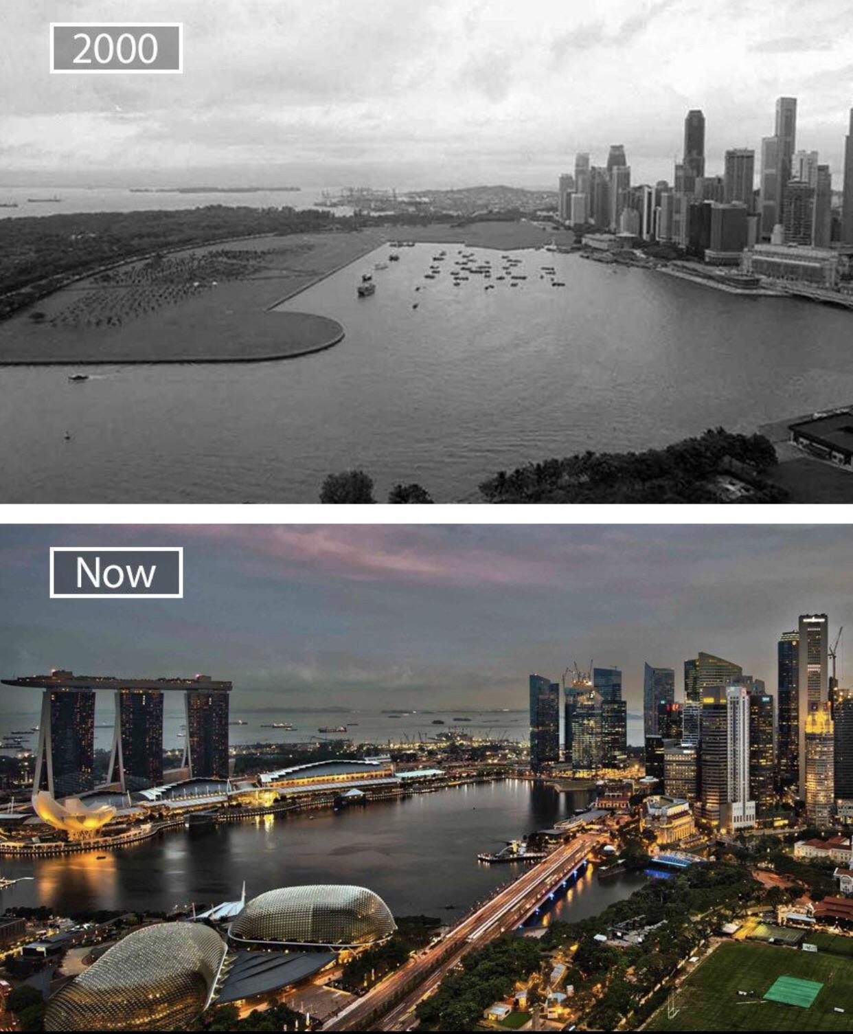 Singapore Skyline, 2000 vs now