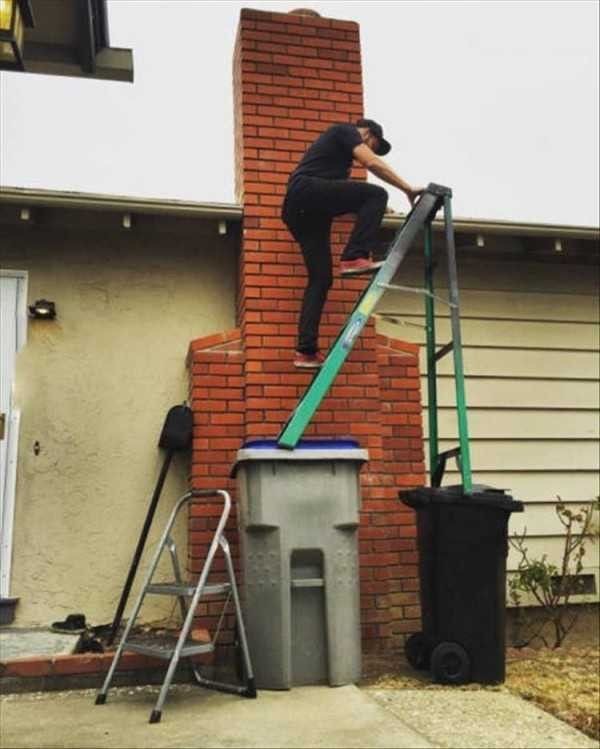 When Your Ladder Budget is “Two Trash Cans”