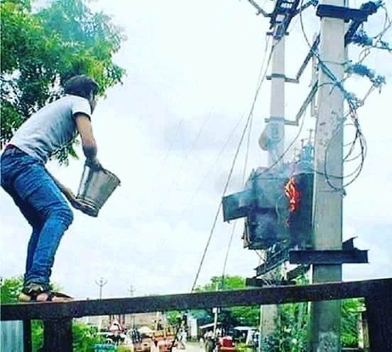 “Throw Water on It”. Man With No Electrical Training, Probably