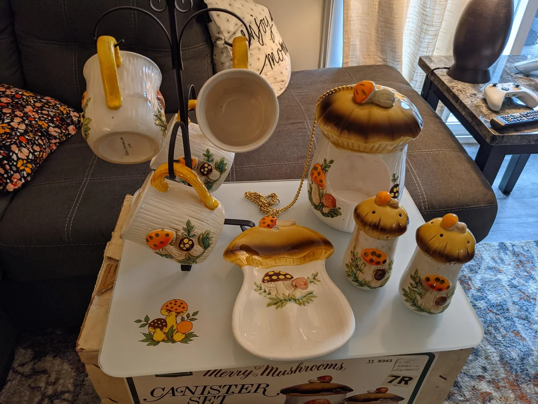 Mushroom canisters and mugs