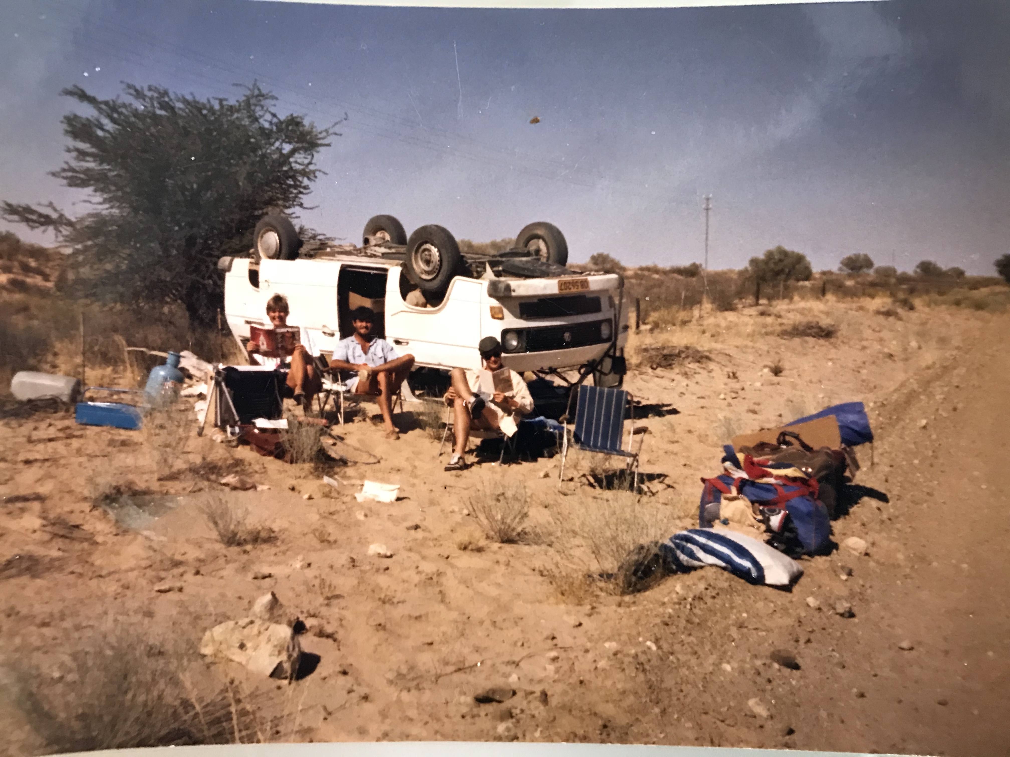 When life flips your van, you have no choice but to camp.