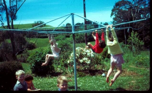 Swinging From the Clothesline Pole Like They're American Ninja Warriors