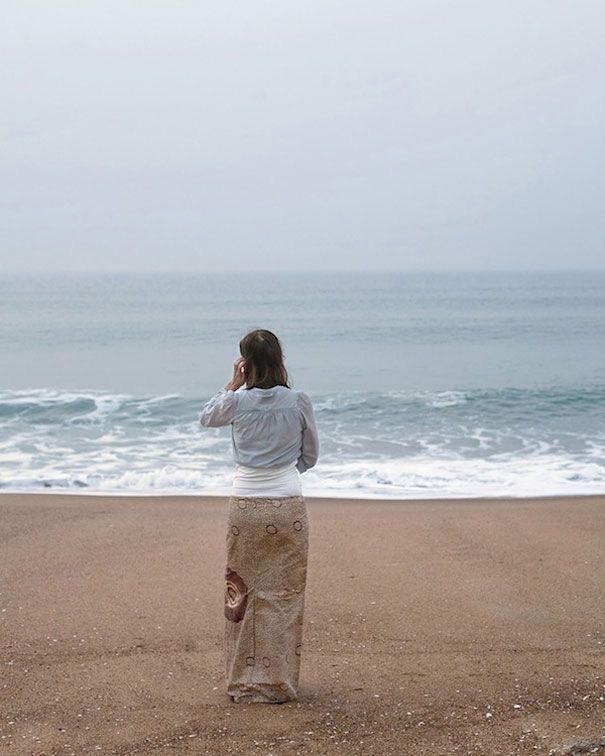Woman, Sea, Sand... Disappeared?