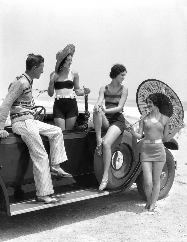 Beach Carpool, 1920s Edition