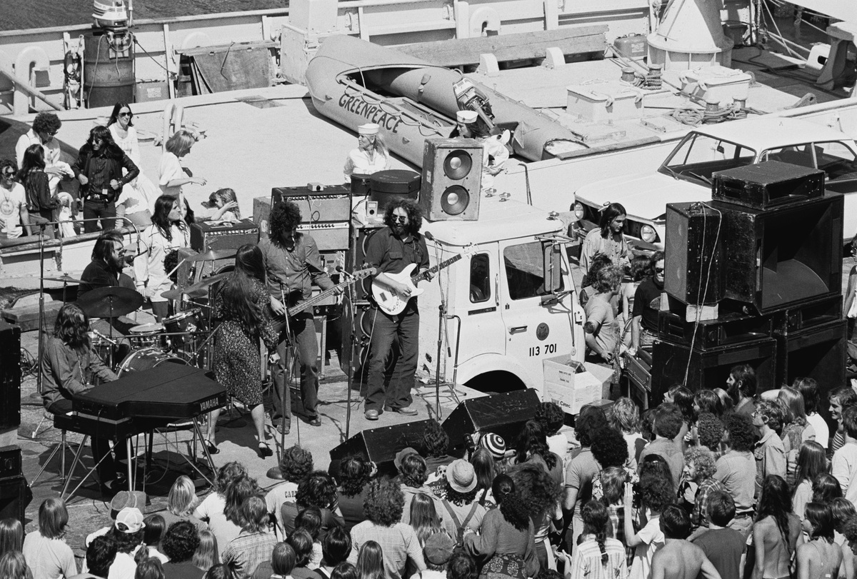 Musicians like the Grateful Dead performed aboard Greenpeace ships, helping fund campaigns and trying to turn the culture into activism.
