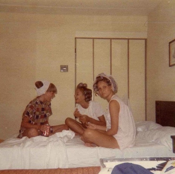 Girls Curling Hair & Chatting Before Bed