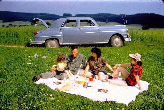 Family Having Picnic Outside