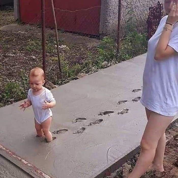 Wet Cement, Meet Toddler Feet