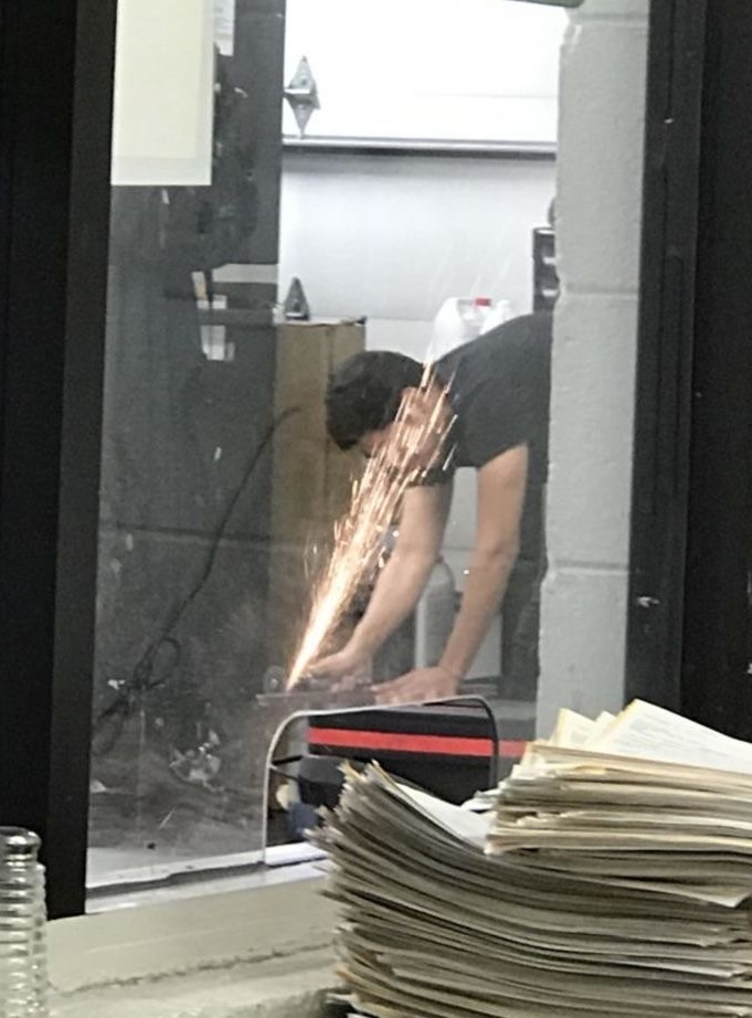 Spark Shower, No Face Shield