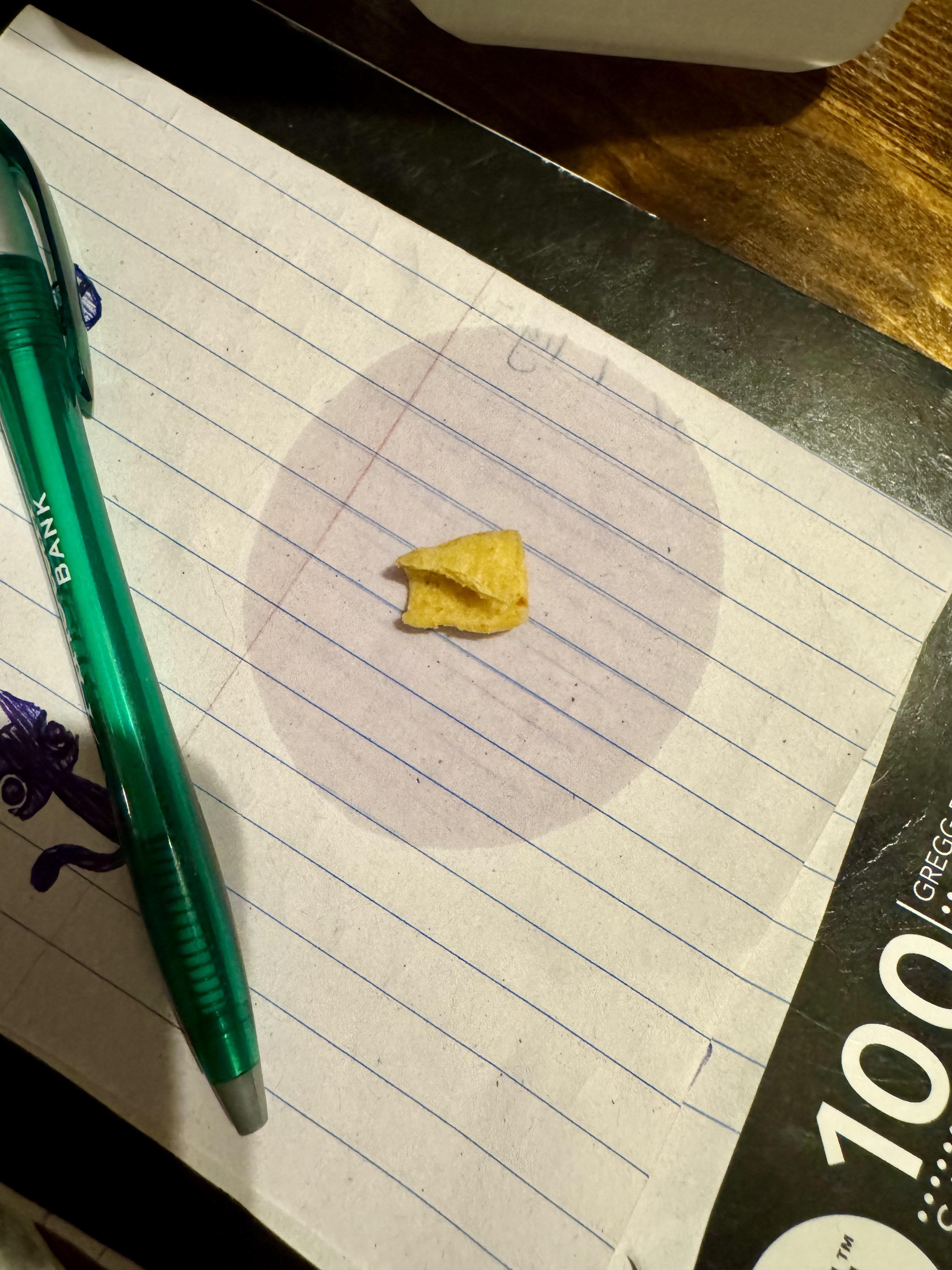 This is how much oil a small chip has.