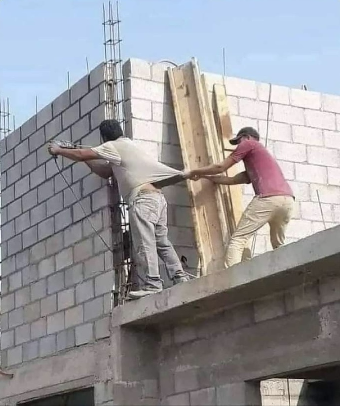 Safety Harness? Nah, Just Grip His Shirt