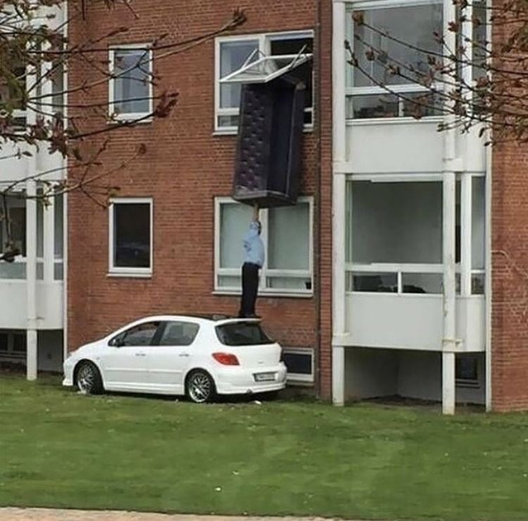 Car + Sofa + Window = No Problem, Right?