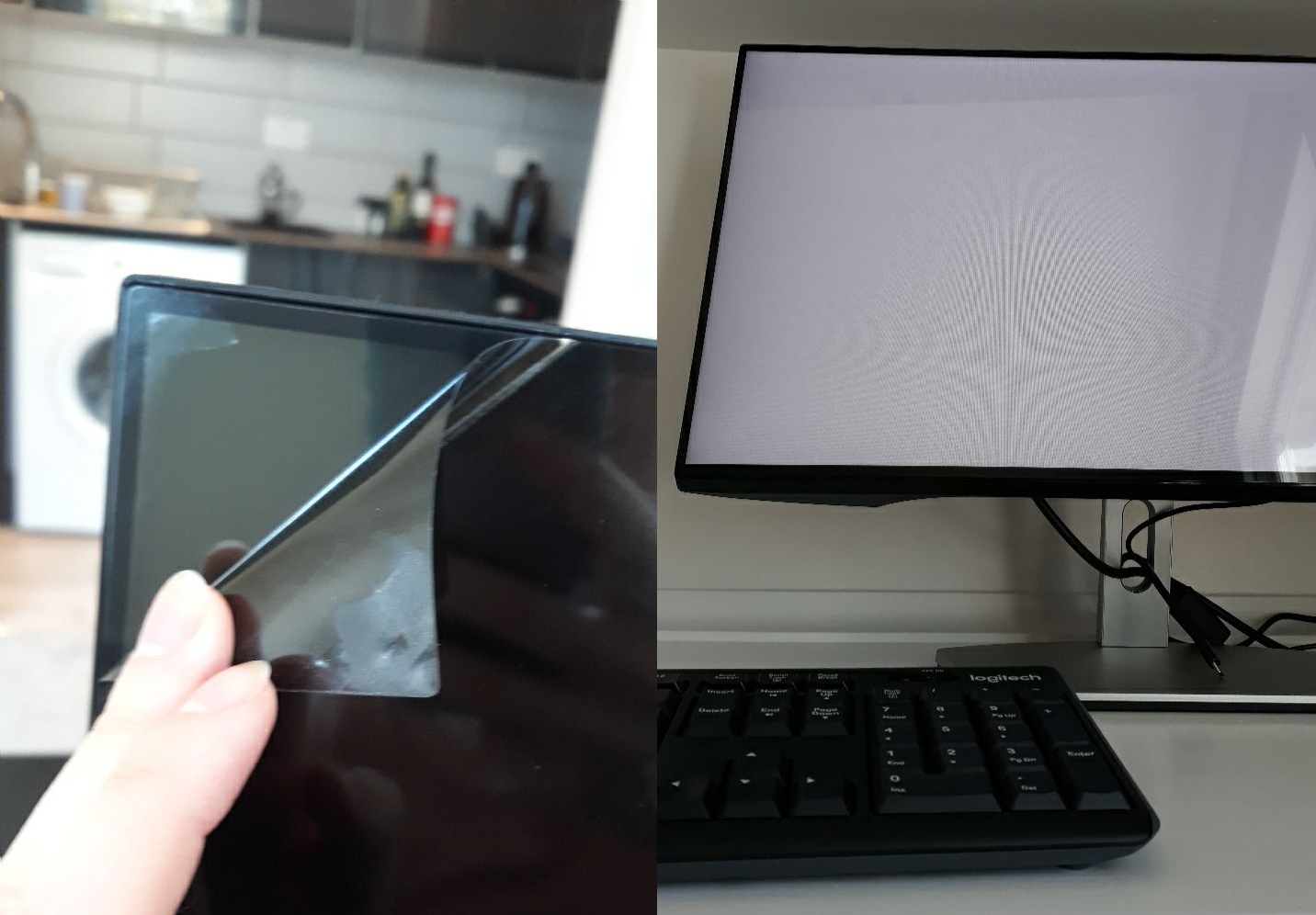 This person thought they were peeling off the protective film, turns out it was the actual screen.