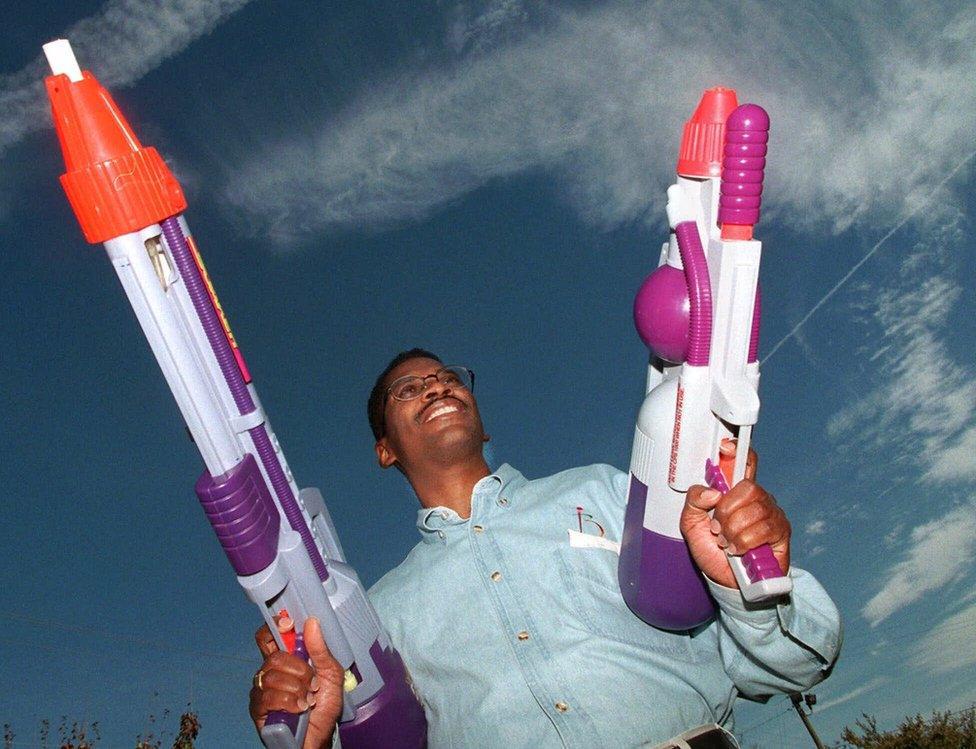 Lonnie Johnson serving inventor and rockstar cool.