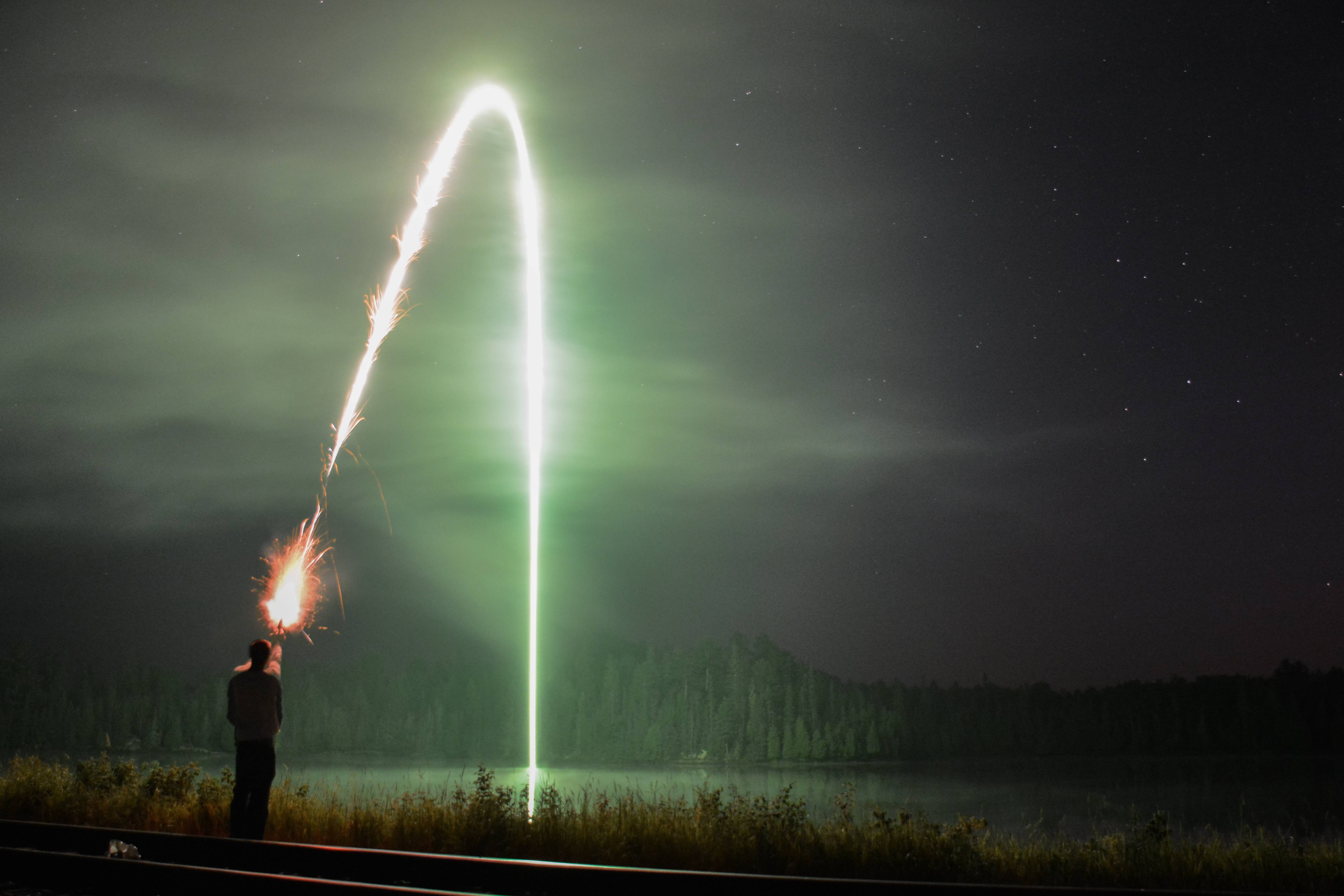 A spark that glitches in the night.