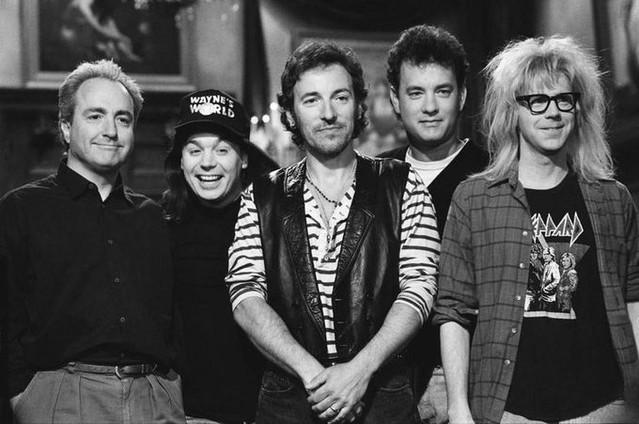 Springsteen with cultural icons on SNL.