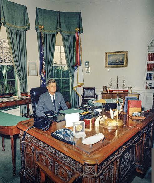 John F. Kennedy in the oval office in the 1960s