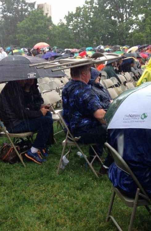 Rain? Let Me Just Put This IKEA Chair On My Head