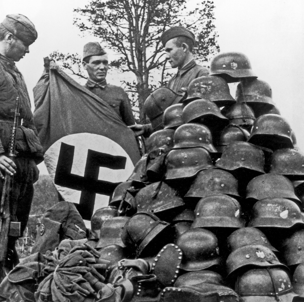 Trophies of War: Red Army Poses with Captured German Gear