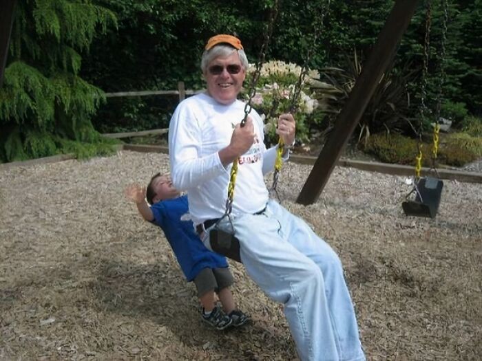 Grandpa's having fun at least.